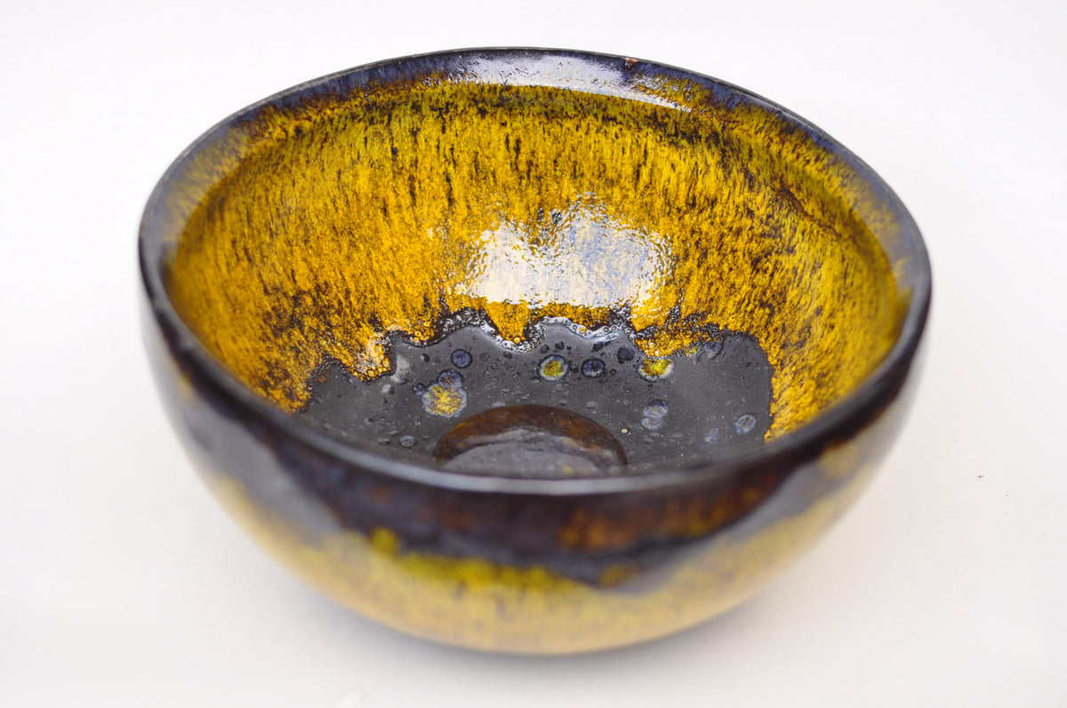 Handmade Ceramic Vessel Sink – Maracuya Ø30 cm | Golden Yellow & Deep Purple