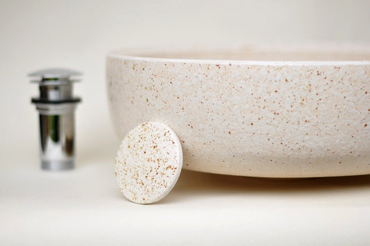 Handmade Bathroom sink Waschbecken Lavabo - Cappuccino Ø40 cm (flat) - TATOceramika