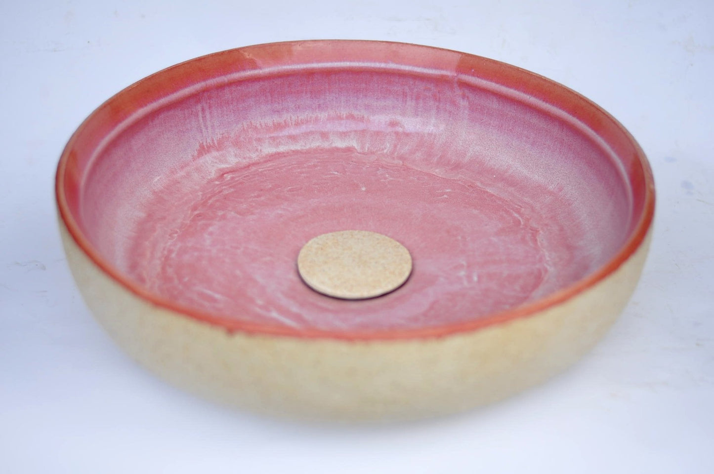 Handmade Bathroom sink Waschbecken Lavabo Sink Bowl - Pink Mist Ø40 cm (flat) - TATOceramika