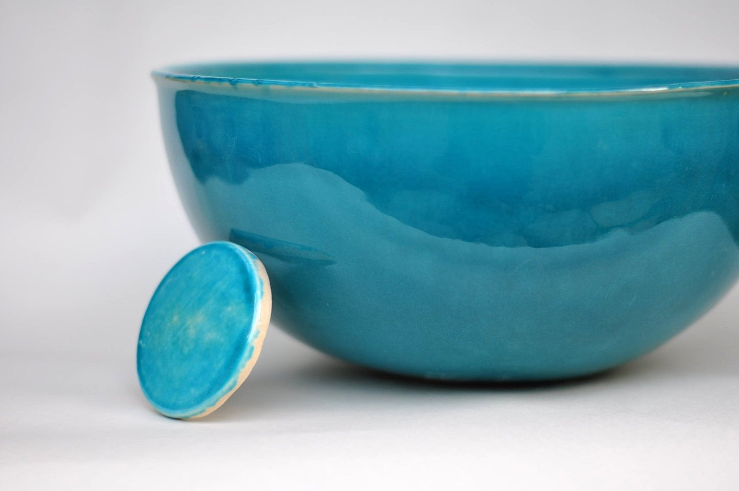 Ø 30cm Small, deep vivid, sea turquoise - Ocean - TATOceramika