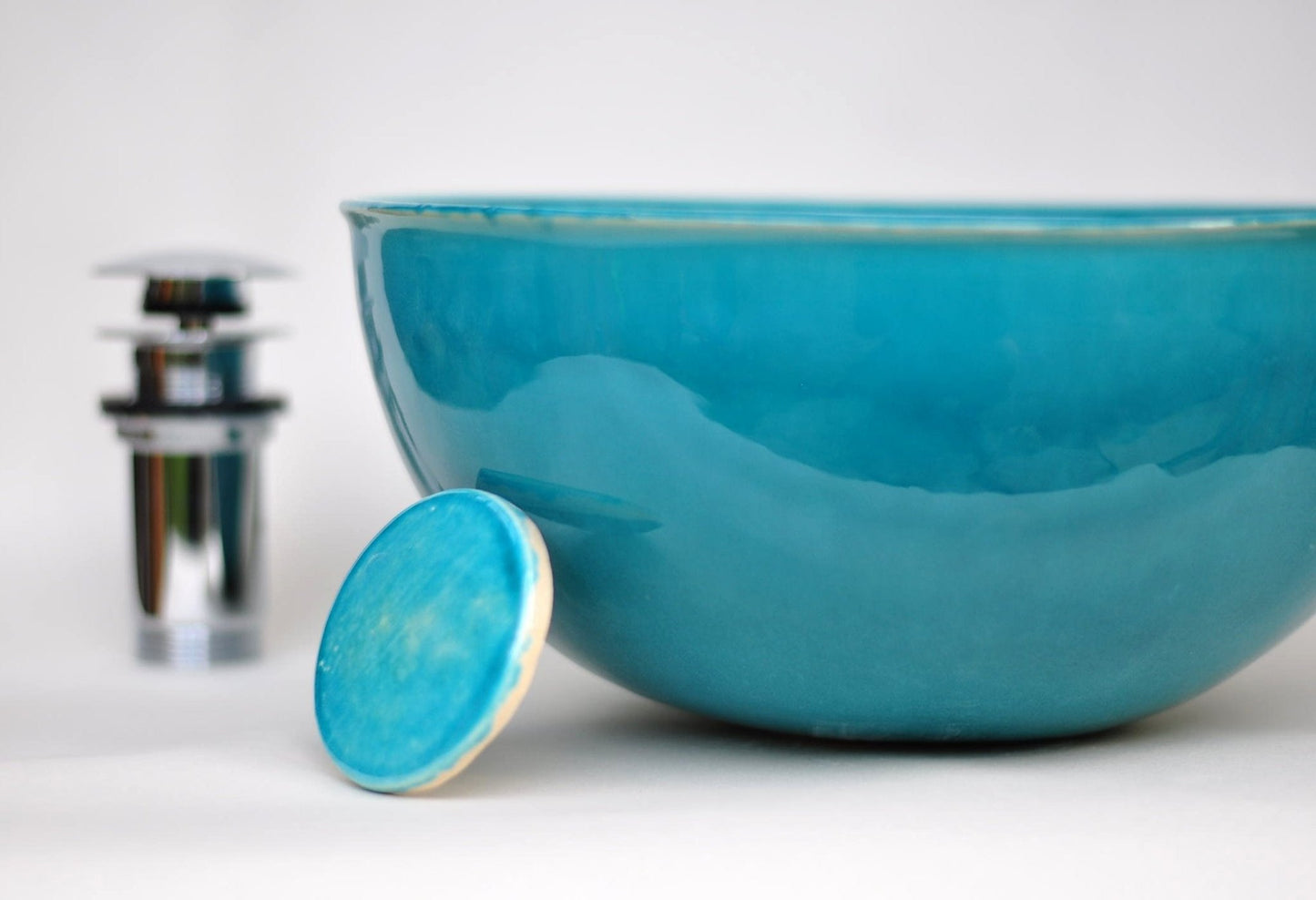 Ø 30cm Small, deep vivid, sea turquoise - Ocean - TATOceramika