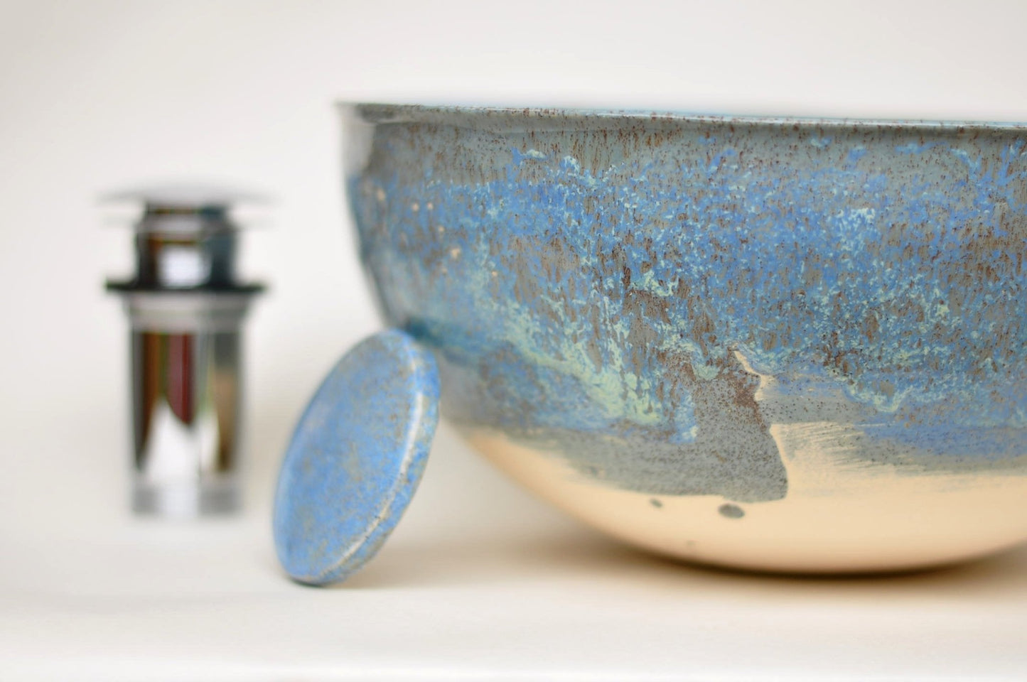 Three - color small semicircular countertop sink - Autumn Blue 30 cm - TATOceramika