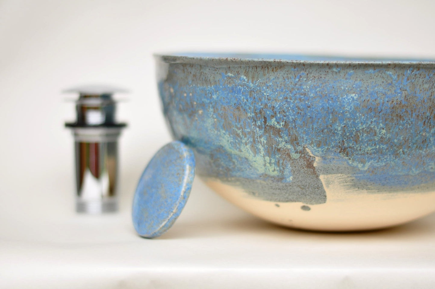 Three - color small semicircular countertop sink - Autumn Blue 30 cm - TATOceramika