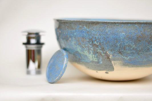 Three - color small semicircular countertop sink - Autumn Blue 30 cm - TATOceramika